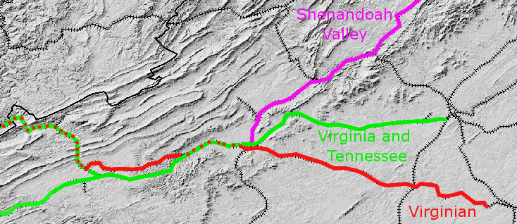 major railroads of Roanoke