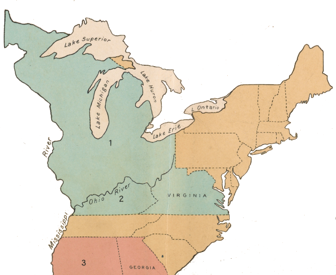 Virginians moved west into Kentucky and the Northwest Territory beyond the Ohio River, and those areas were organized as separate states after the Constitution was adopted in 1788