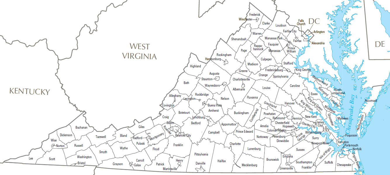 Virginia had 95 counties and 38 cities, after the City of Bedford shifted to town status in 2013