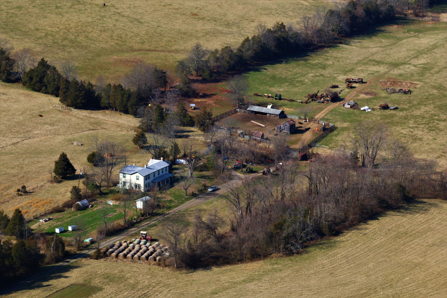 suburbanization has not yet converted this farm at Antioch, in Prince William County, into a housing subdivision