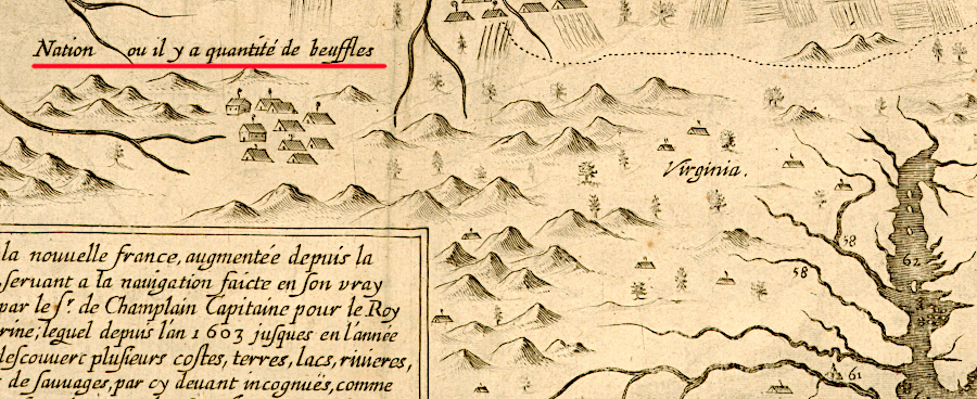 by 1632, French explorers in Canada knew the Ohio River Valley was full of beuffles