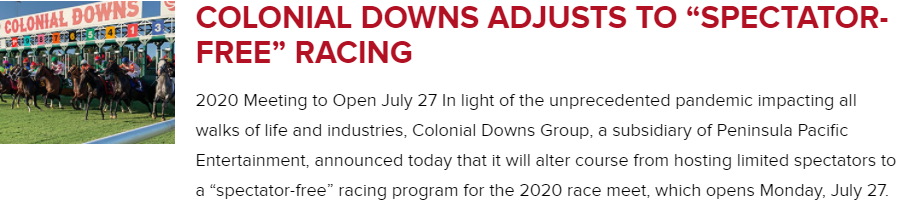 only half the planned 2020 races were offered at the track before positive COVID-19 tests forced closure