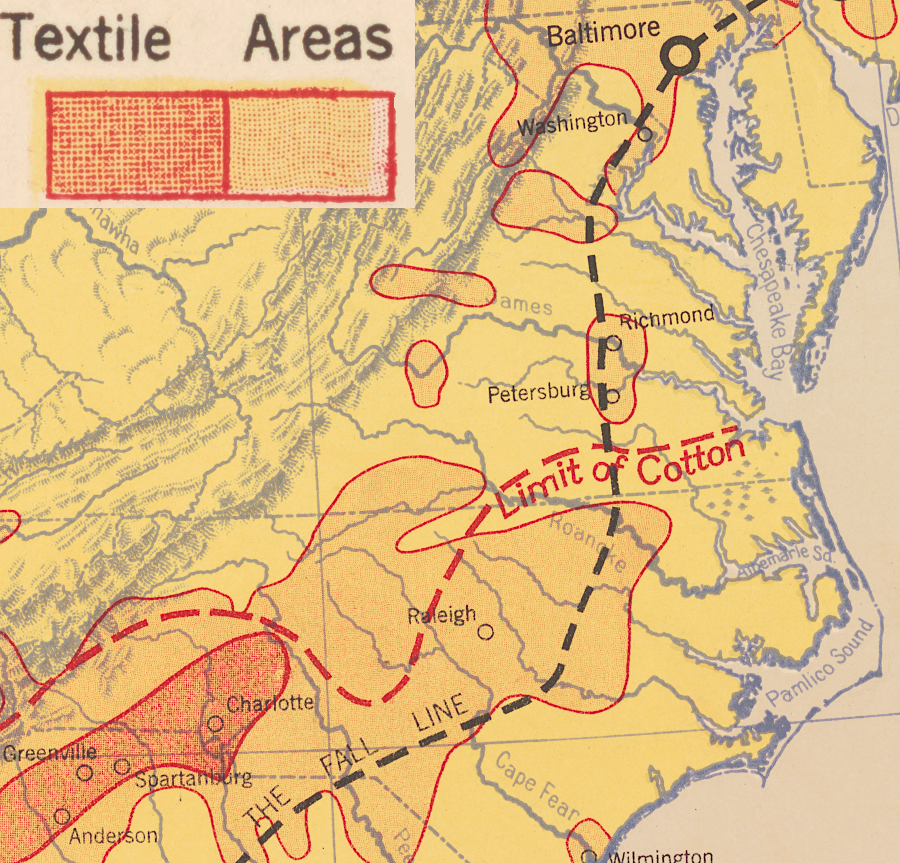 in 1919, textile manufacturing was one of the major industries in Virginia
