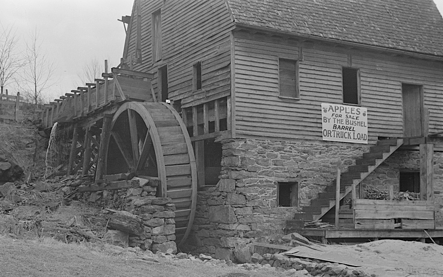 almost all gristmills in Virginia were powered by water until diesel engines became readily available