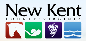 the logo for New Kent County includes a horse head, in recognition of the Colonial Down track
