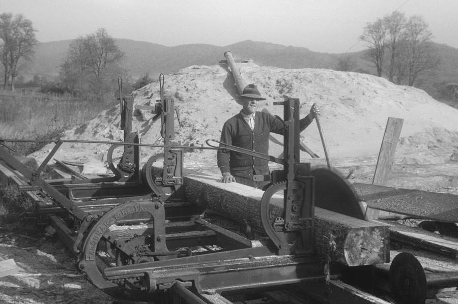 processing trees into lumber in the Shenandoah Valley, 1941