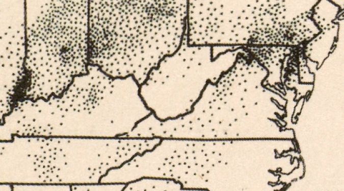 by 1889, most wheat in Virginia was grown west of the Blue Ridge