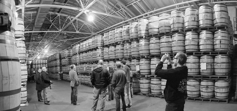 bourbon aging in 7,000 white-oak barrels at the A. Smith Bowman Distillery in Fredericksburg