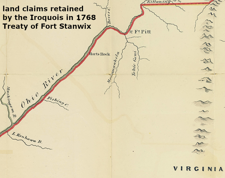the 1768 Treaty of Fort Stanwix did not authorize settlement west of the Ohio River by people from either Virginia or Pennsylvania