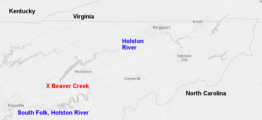 Anthony Bledsoe surveyed to Beaver Creek in 1771, identifying that settlements in the Holston River valley were south of the Virginia-North Carolina boundary