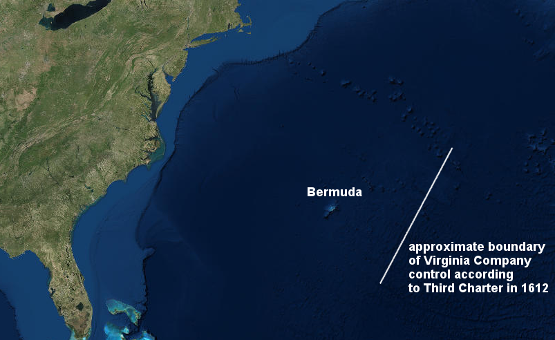 the Third Charter issued on March 12, 1612 (1611, according to the Old Style calendar) gave the Virginia Company control over all islands within 300 leagues of the colony's coastline, thus ensuring Bermuda would be included