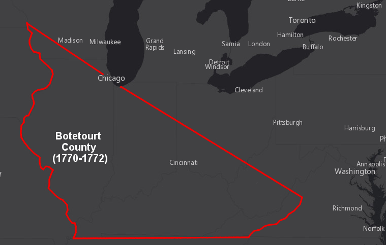 Kentucky was part of Botetourt County between 1770-1772
