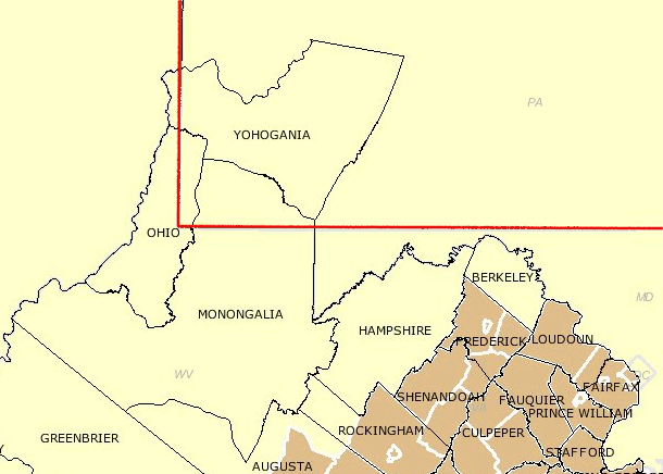 trespass of Yohogania, Monongalia, and Ohio counties into Pennsylvania