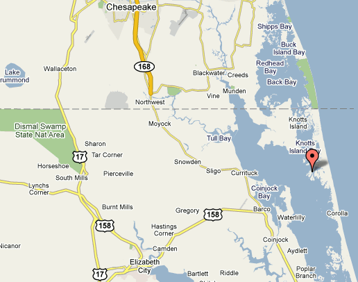 Crow Island in modern Currituck County, North Carolina