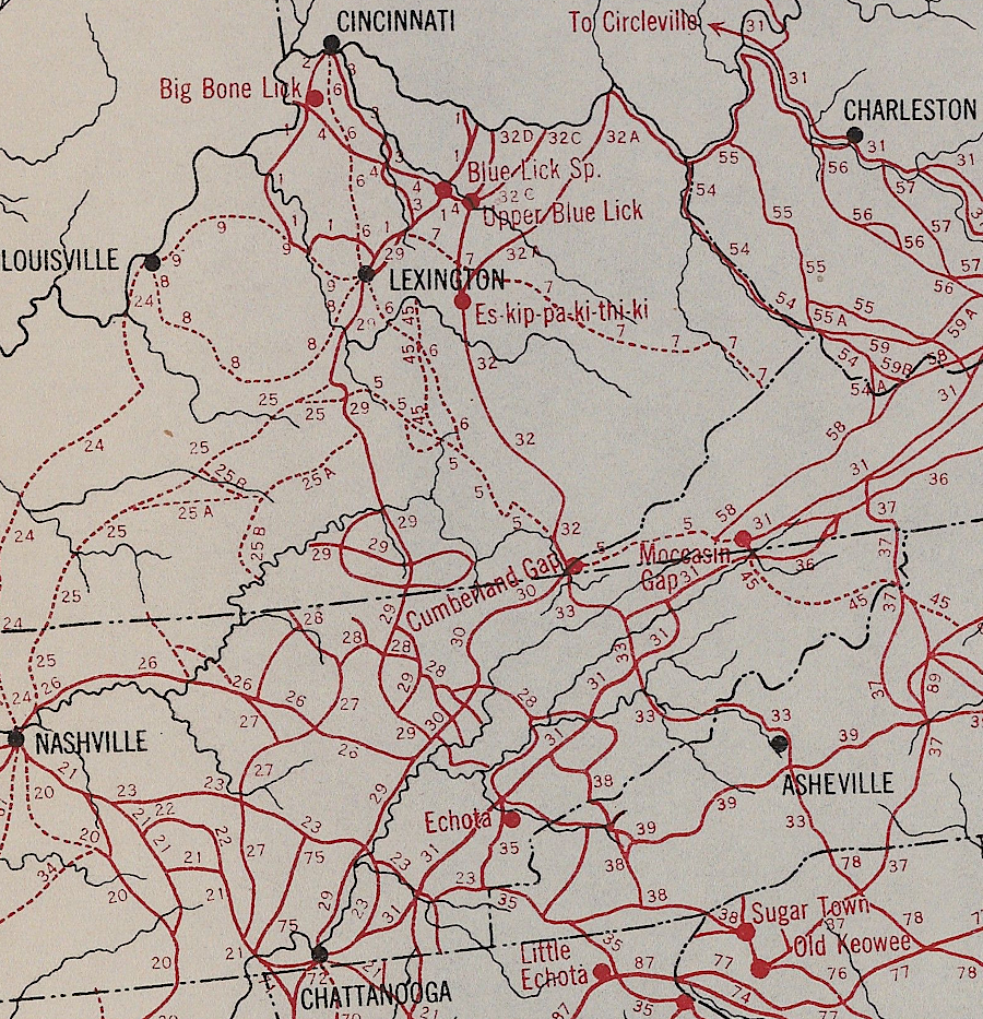 when Thomas Walker discovered Cumberland Gap, it had long been a node on a network of trails heavily used by Native Americans