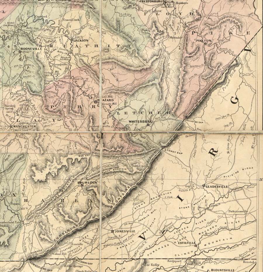 a century after Dr. Thomas Walker crossed through Cumberland Gap, there were a handfull of other roads across Cumberland Mountain - including what is now US 23 at Pound (Sounding) Gap