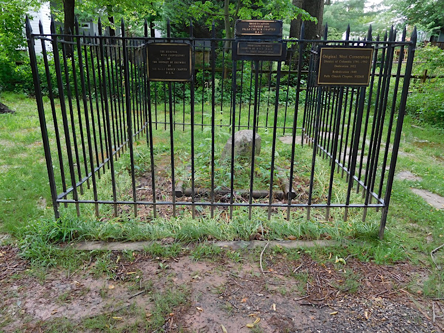 the west boundary stone in Falls Church