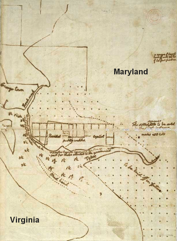 Thomas Jefferson sketched the plan for the new capitol on the Potomac River