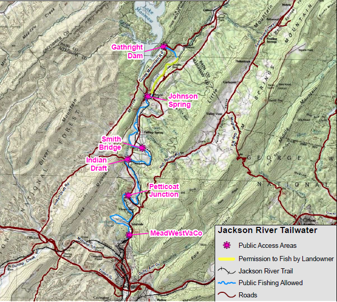 Jackson River fishing access below Gathright Dam