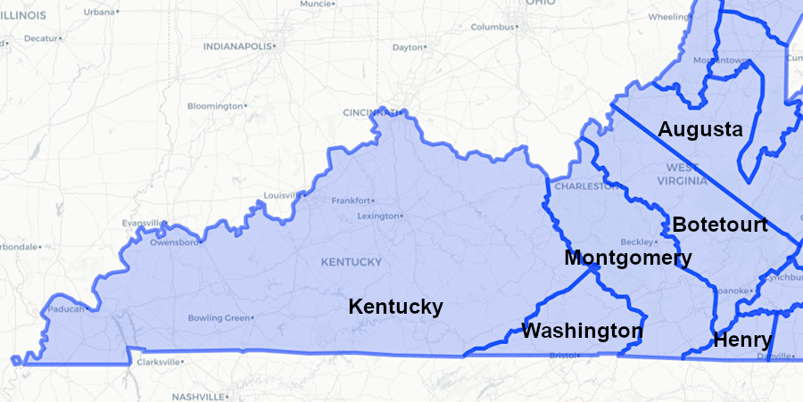 the General Assembly created Montgomery, Washington, and Kentucky counties in 1776
