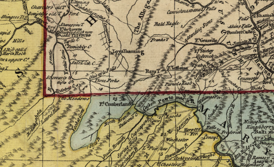 a 1771 version of the Lewis Evans map made clear that Pennsylvania included the Forks of the Ohio