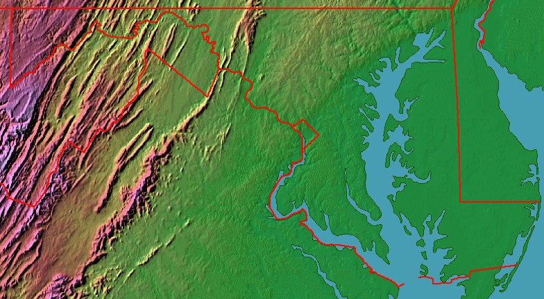 modern boundaries of Maryland