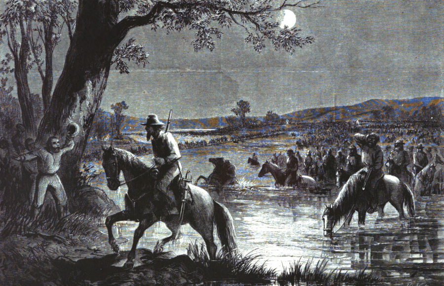 when the Army of Northern Virginia invaded Maryland in August, 1862, it crossed the border when soldiers and horses first got their feet wet in the Potomac River