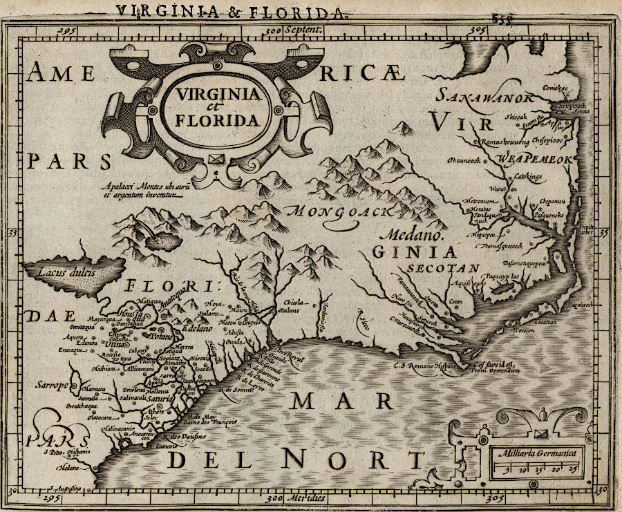 in the 1600's the Spanish considered North Carolina and Virginia to be part of Florida, but were unable to defend their claim