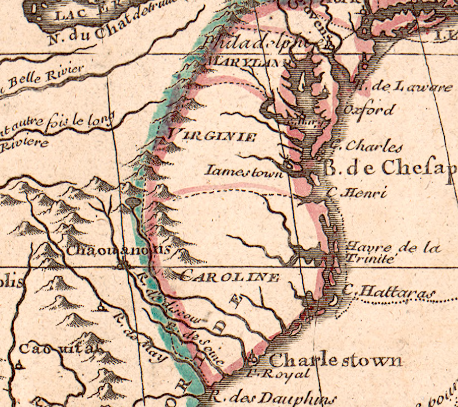 as late as 1740, the French defined only approximate boundaries for the English colonies along the eastern edge of North America