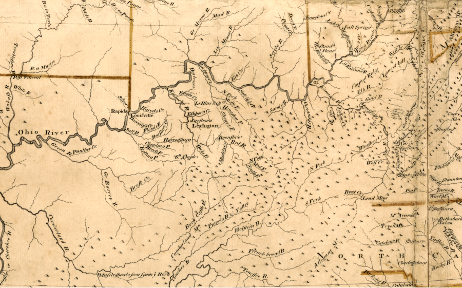 one of the first maps issued after the end of the American Revolution finessed the western boundaries of Virginia and Pennsylvania by omitting them completely