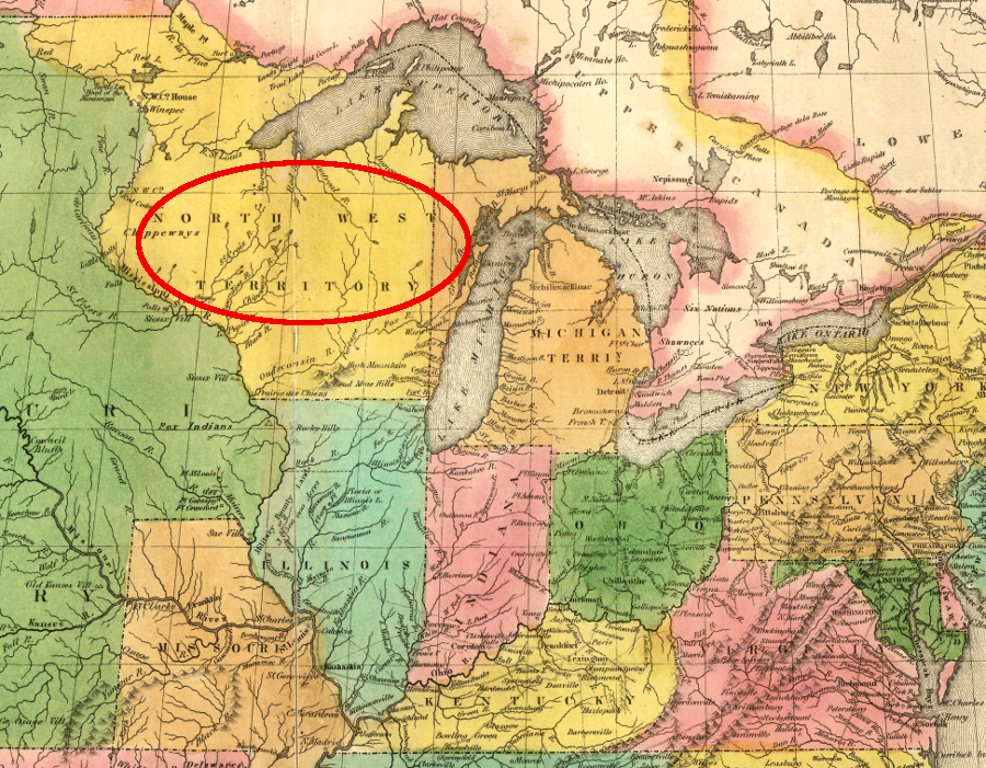 the Northwest Territory was reduced in size as new states were created from it