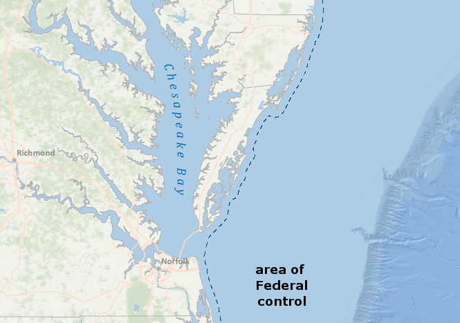 three mile boundary marking state/Federal control of Outer Continental Shelf
