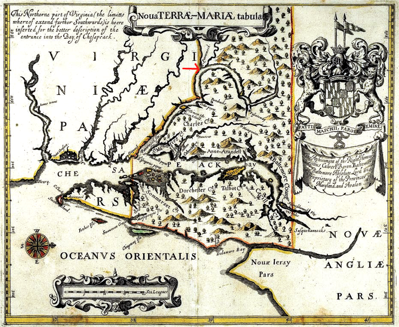 Maryland maps still laid claim to Northern Virginia as late as 1671, showing Potomac Creek as the boundary