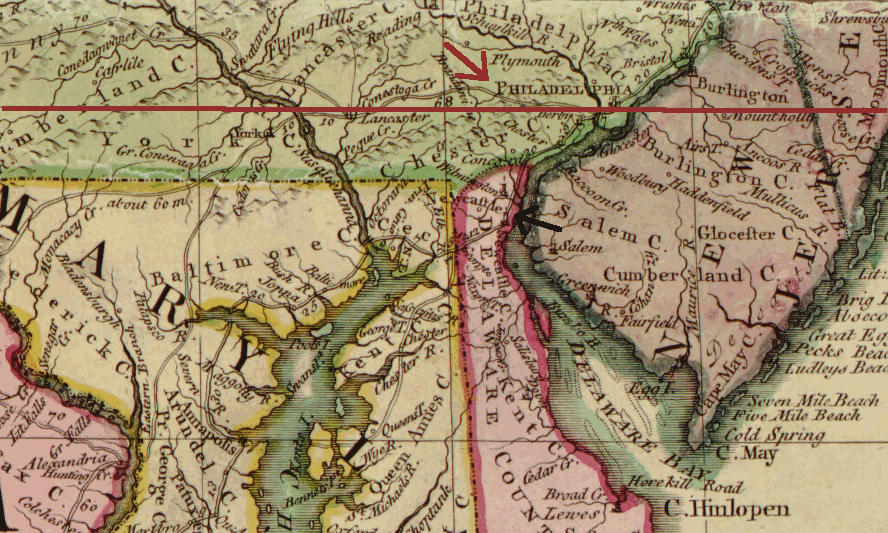 Philadelphia, intersected by 40th degree parallel of latitude