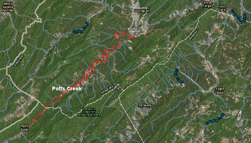 in 2015, the Virginia Marine Resources Commission (VMRC) declared Potts Creek and 13 other streams to be navigable because they had watersheds greater than five square miles