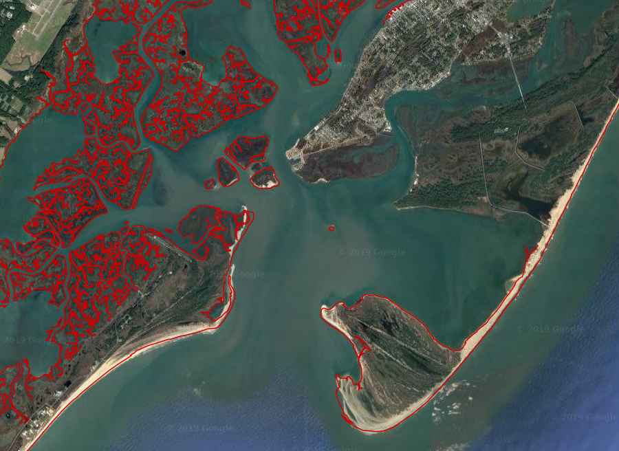 maps get utdated as shorelines change dynamically at Chincoteague and Wallops Island