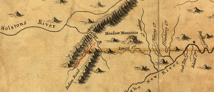 the 1749 survey of the Virginia-North Carolina border stopped at Steep Rock Creek