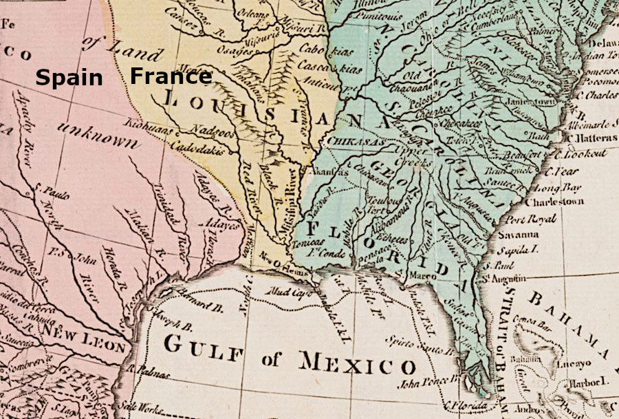 Map of the Spanish empire at its greatest extend in 1790 Stock