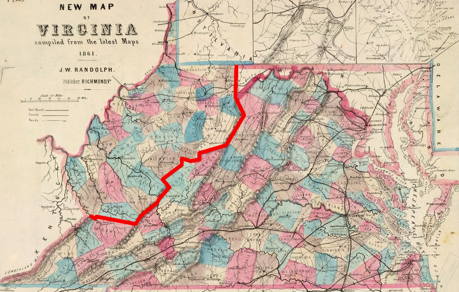 President Lincoln excluded 39 counties in western Virginia when he defined insurrectionary districts on July 1, 1862