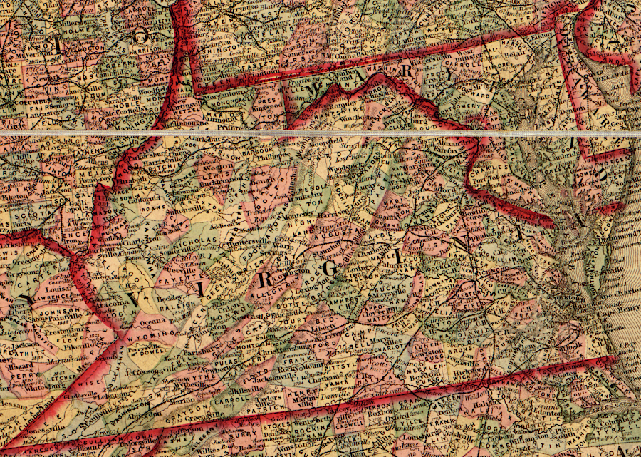 1862 WV MAP OHIO MINGO MCDOWELL DODDRIDGE COUNTY West Virginia History ITS HUGE 