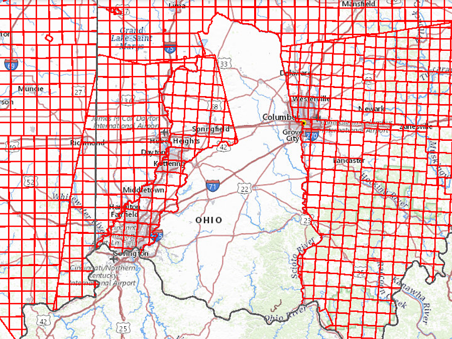 the rectangular survey system was not applied in the Virginia Military District