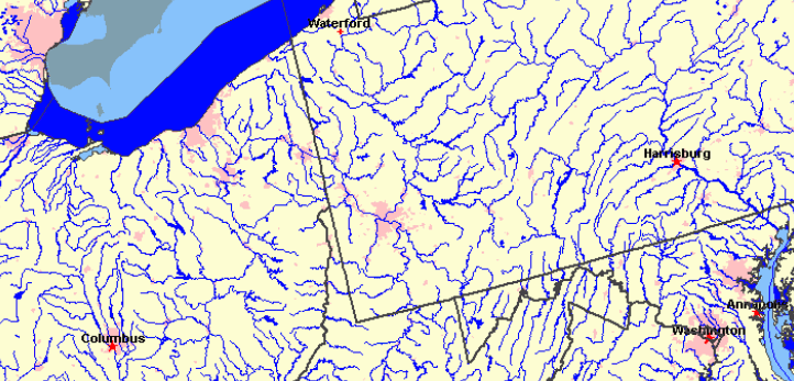 Fort Le Boeuf (on French Creek, near modern-day Waterford, Pennsylvania)