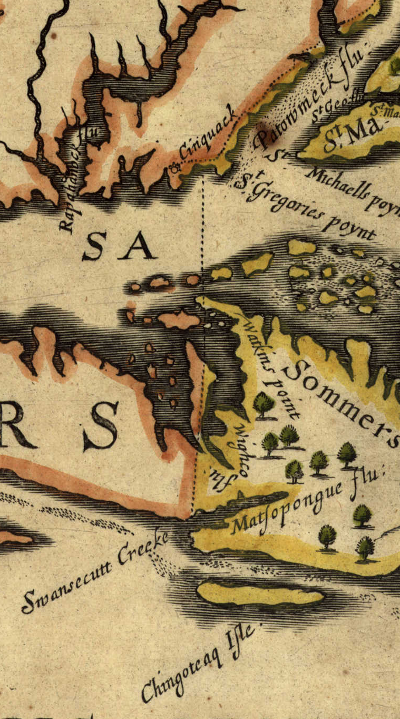Cinquack and Watkins Point (at the mouth of the Pocomoke river, originally called the Wighco) originally defined the Virginia-Maryland border in the Chesapeake Bay