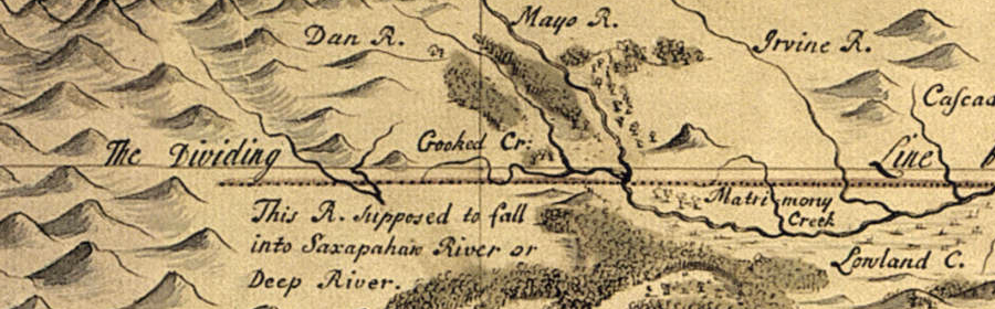 Edward Mosely, one of the North Carolina commissioners during the 1728 survey, created a map in 1733 that did not indicate clearly where the surveyors stopped