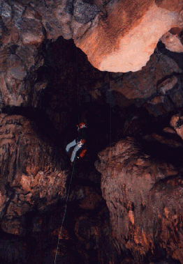 descending into Pretty Well (a 230-foot drop)