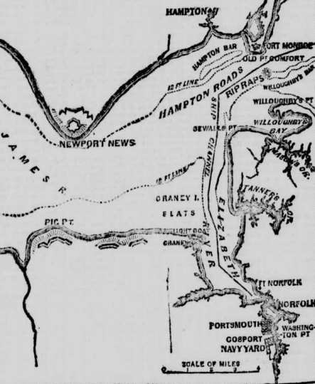 tidal flats kept British warships away from Craney Island in 1813