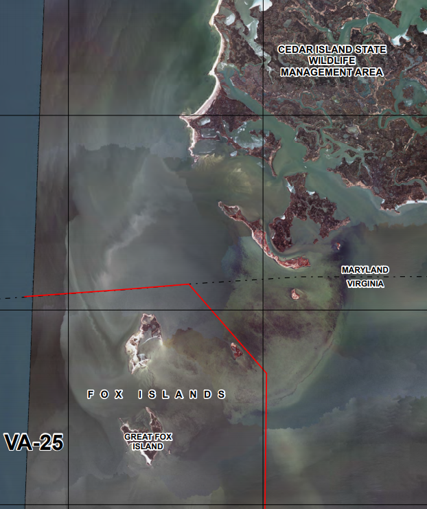 Greater Fox Island is within Unit VA-25 in the Coastal Barrier Resources System