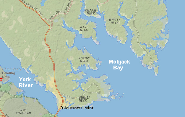 deep channels in the Chesapeake Bay enabled ocean-going ships to visit plantations scattered on Tidewater peninsulas called necks (due to their shape), reducing the incentive for colonists to establish towns