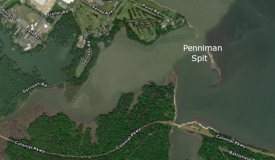 a living shoreline at Penniman Spit was designed to reduce erosion on the shoreline of Naval Weapons Station Yorktown
