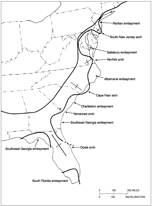 embayments along Atlantic Coast
